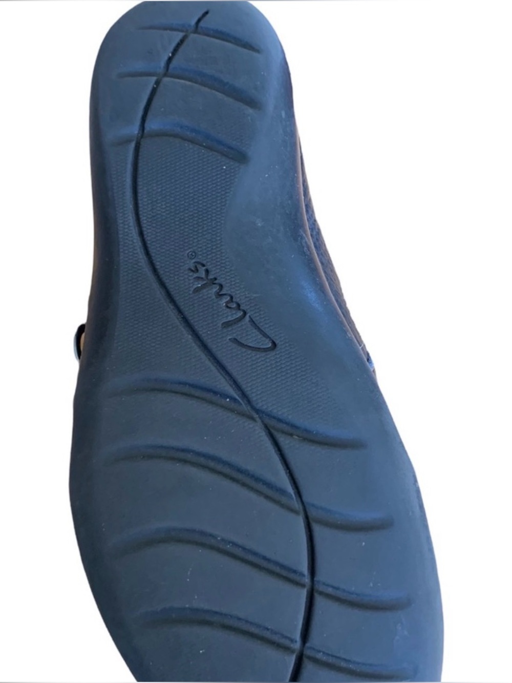 Clark’s Navy Blue Leather Casual Comfortable Slip On Flats Shoes Size 8 - Picture 4 of 5